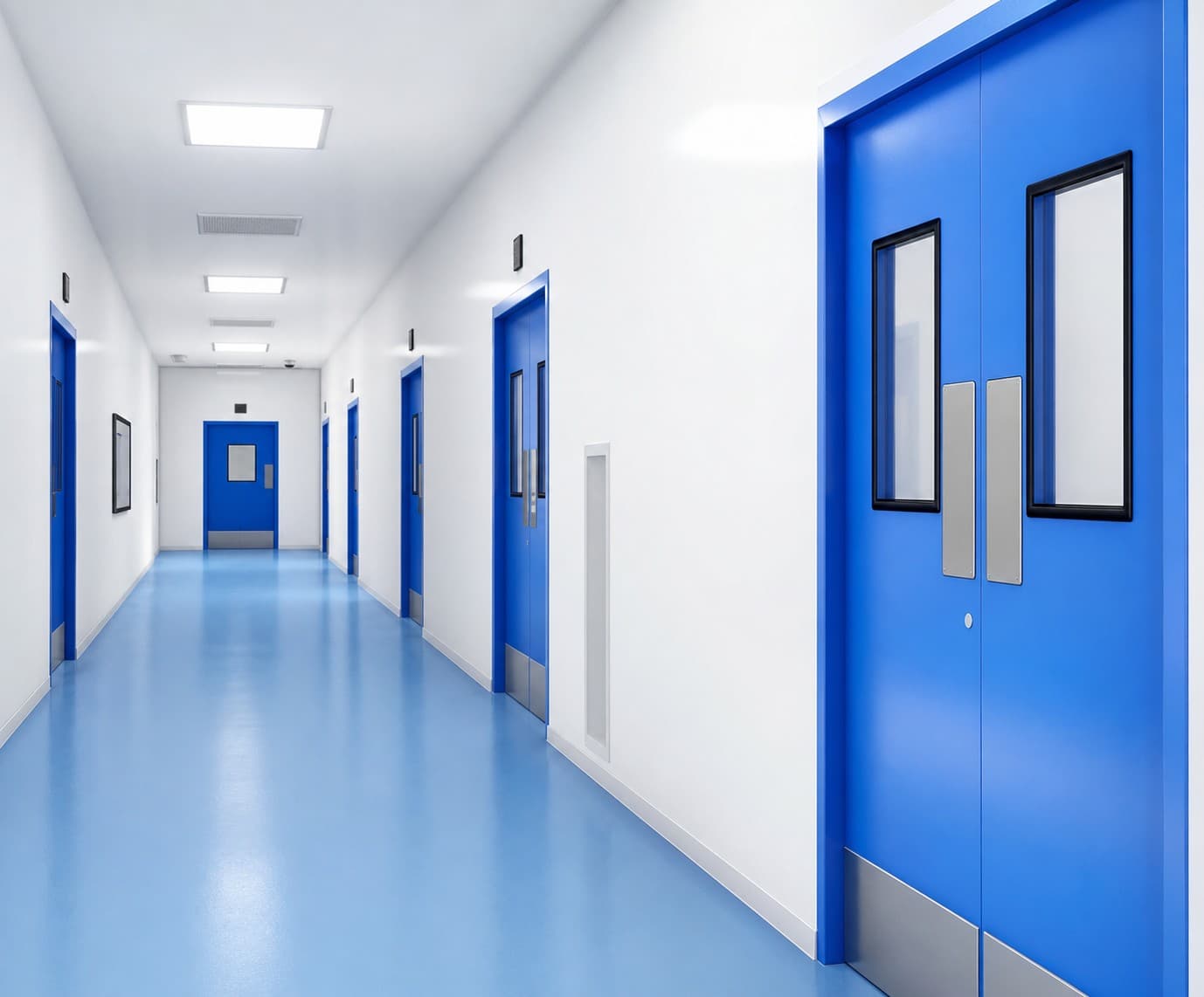 Modular operation theatre with load-bearing ceiling panels